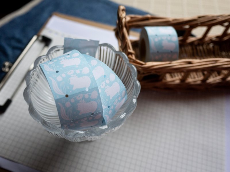 Skyblue 單色標籤貼紙 - 貼紙 - 紙 