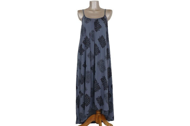 Quilt pattern camisole asymmetry long dress gray - One Piece Dresses - Other Materials Gray