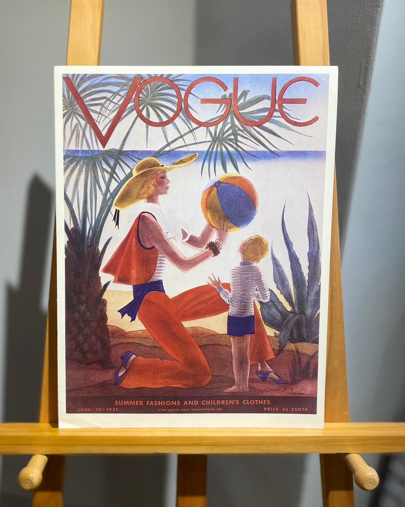 1931 VOGUE fashion magazine cover-selected photo album of replica posters from 1900-1970 (published in 1978) - Posters - Paper Red