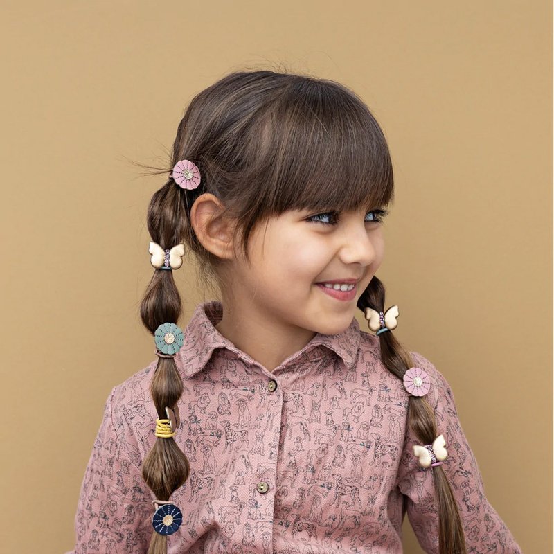 British Mimi & Lula AW22_Winter Garden-Little Daisy Hair Bundle 6 Pack - เครื่องประดับ - เส้นใยสังเคราะห์ 