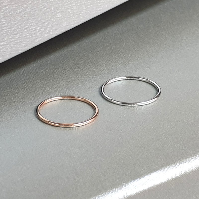 1 MM. FULL ROUND BAND RING - 戒指 - 貴金屬 金色