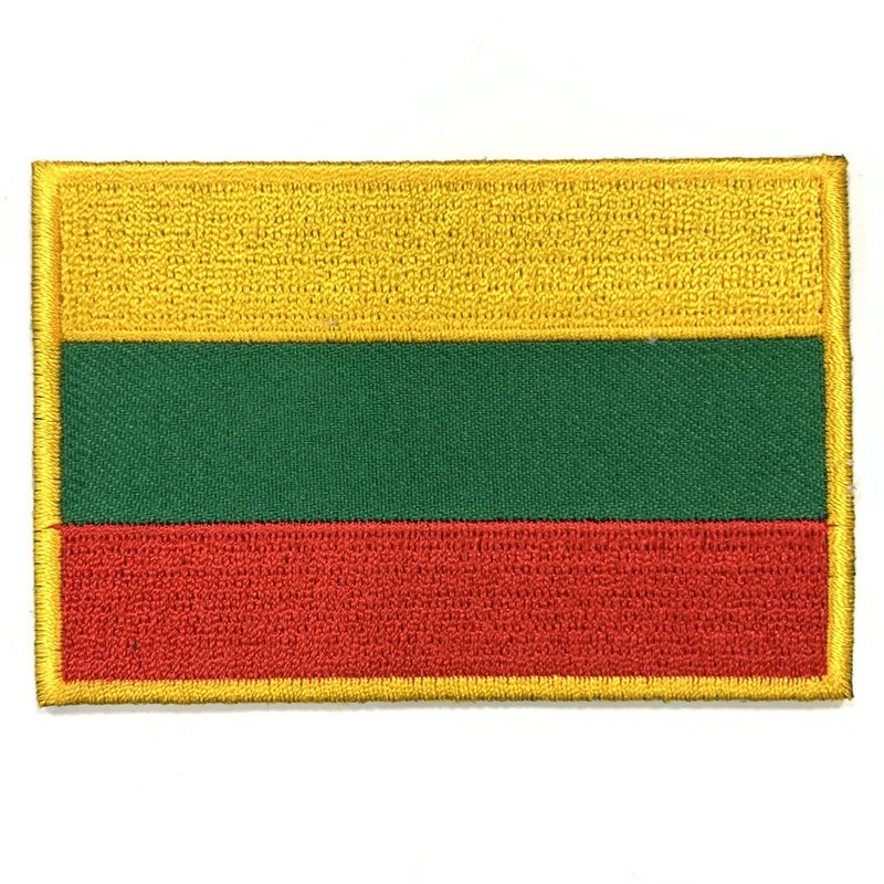 立陶宛 國旗刺繡貼布 電繡貼 背膠補丁 外套電繡刺繡徽章 胸章 立 - 徽章/別針 - 繡線 多色
