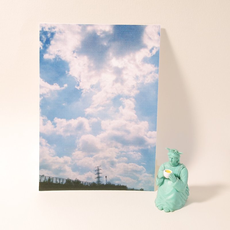 Quietly draw cool cards / multi-function storage postcard / big cloud - Cards & Postcards - Paper Blue