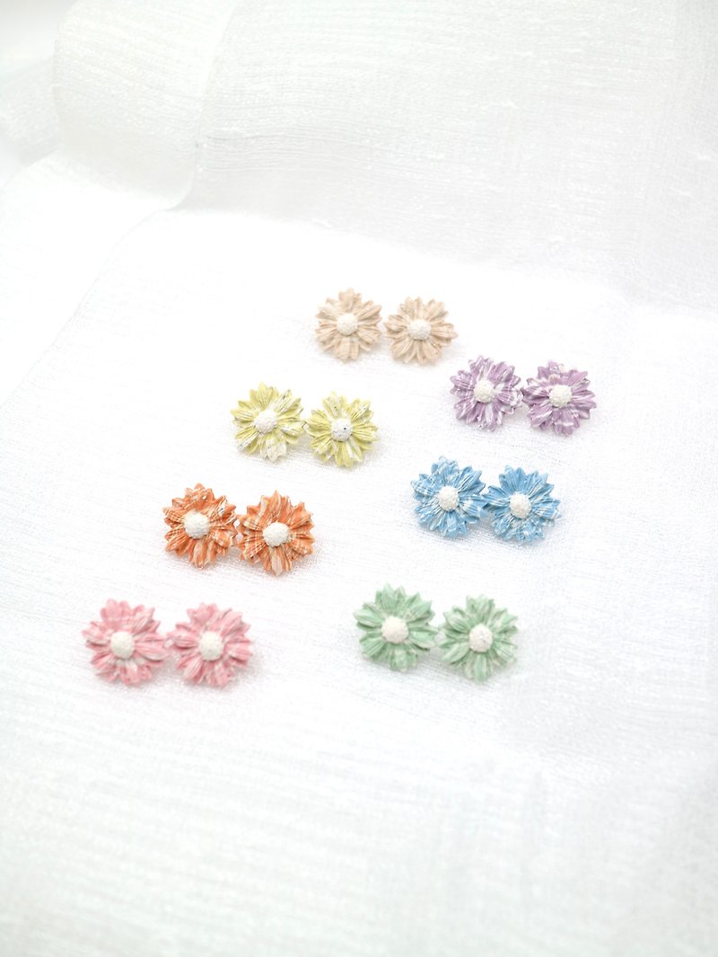 colorful flowers - Earrings & Clip-ons - Other Materials Multicolor
