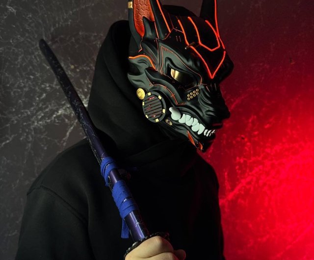 絶版 FAproject サイバーパンク風ナイフ 未発光 ブラック×レッド サイバーパンク狐面 ブラック レッド LED ライト サイバ パンク