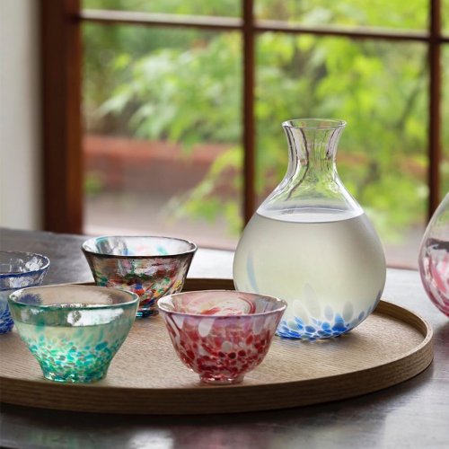 ADERIA 津輕玻璃 日本津輕 手作清酒杯組(4入禮盒組)/1組