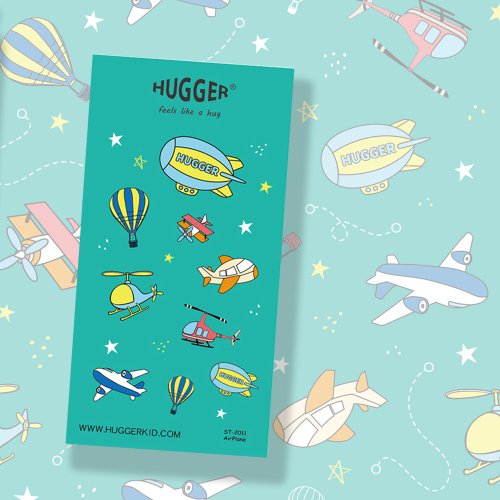 HUGGER HUGGER 割型貼紙 圖樣-飛行工具 直升機 熱氣球 防水不乾膠貼紙