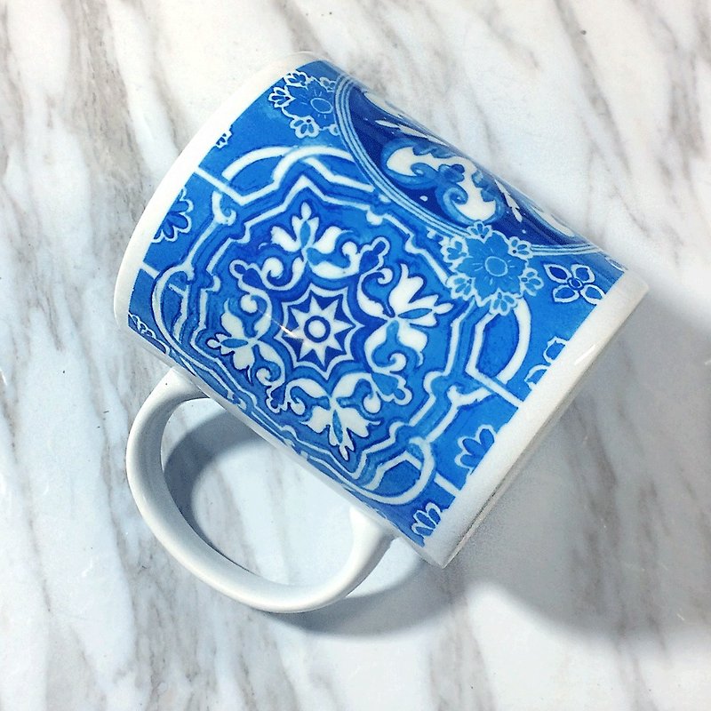 Hand-draw watercolour pattern mug, Birthday gift, Christmas gift, Special gift,  - Mugs - Porcelain Blue