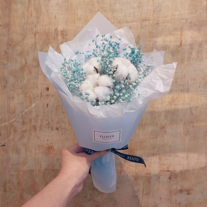 Flover Fulla design "star marshmallow" blue dried bouquet - ตกแต่งต้นไม้ - พืช/ดอกไม้ 
