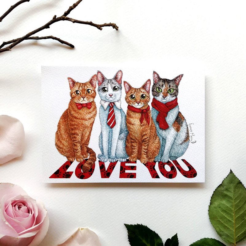 【貓瘋子】明信片(28) - 卡片/明信片 - 紙 多色