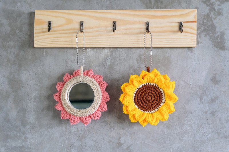 Sunflower mirror keychain. - Keychains - Other Materials 