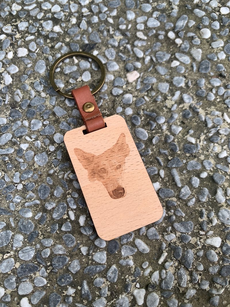 雷雕鑰匙圈 - 鑰匙圈/鎖匙扣 - 木頭 咖啡色