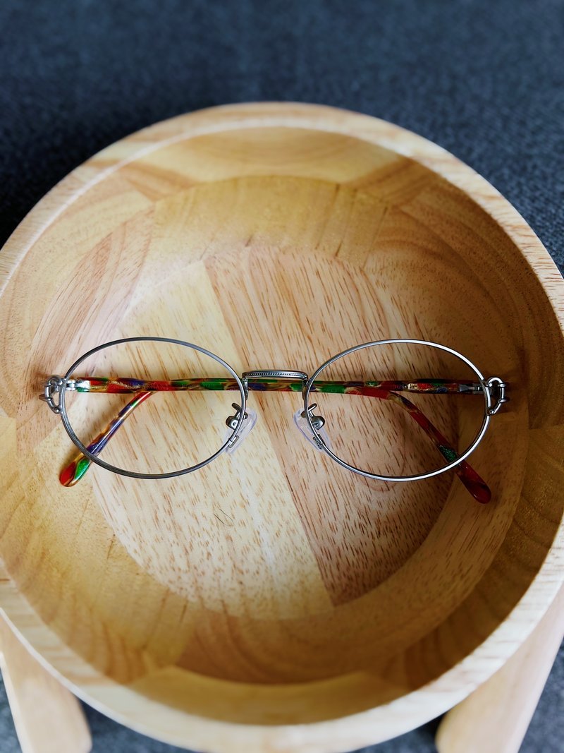 霧銀簍空彩蔥鏡腳 銀絲 鏡框眼鏡 古董目著 めがね/glasses - 眼鏡/鏡框 - 其他金屬 銀色