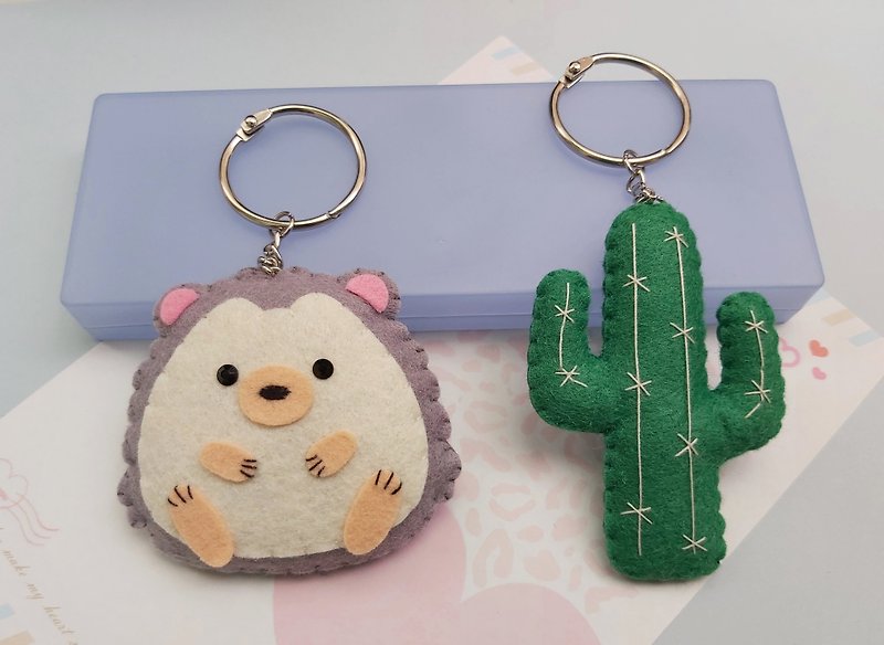 Handmade Hedgehog/Cactus Shaped Key Ring. Charm. Bag Charm 【Gift. Customized】