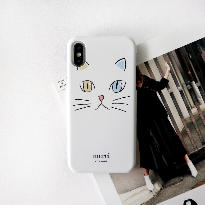 Beige little kitty phone case - Phone Cases - Plastic Khaki