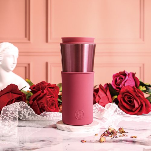 HYDY Bottle (授權總代理) 【質感時尚】美國HYDY兩用隨行保溫杯 | 玫瑰金-桑格利亞 450ml