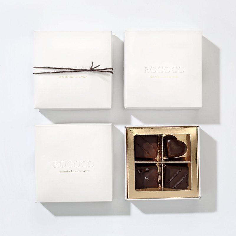 ショコラR（10日分）マンスリーチョコレートギフトボックス（4個入り）水曜・土曜のみ発送 - チョコレート - 食材 ホワイト