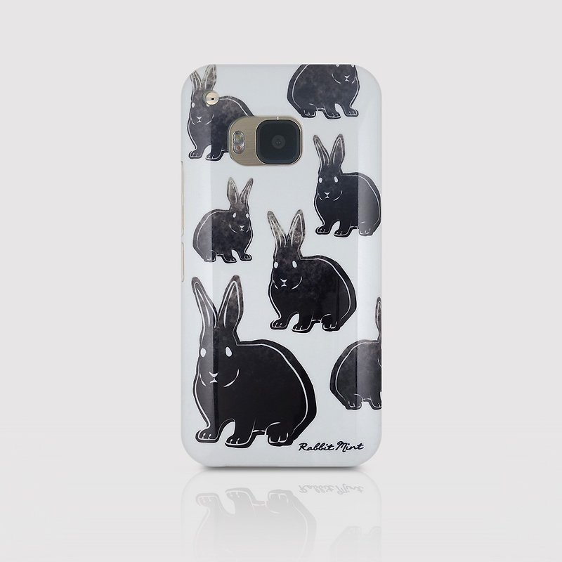 （うさぎミント）ミント電話ケースウサギ - ウサギのスタンプシリーズ -  HTC One M9（P00084） - スマホケース - プラスチック ブラック