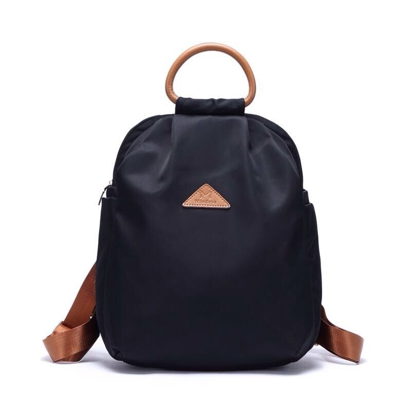 Simple fashion splash backpack / shoulder bag / black / gray / purple / military green / apricot - กระเป๋าเป้สะพายหลัง - วัสดุกันนำ้ สีดำ