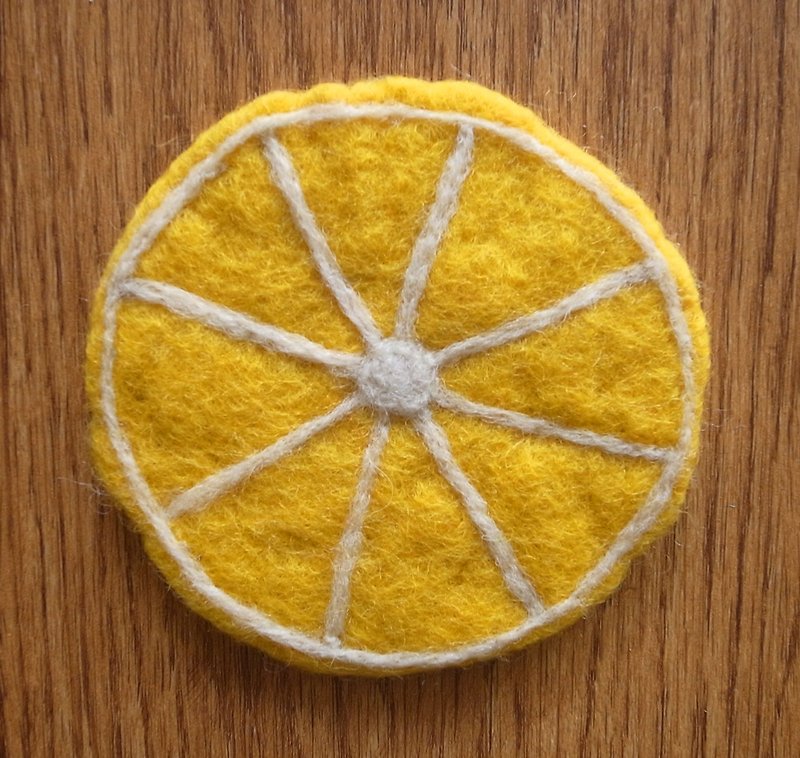 Cup coasters, Felt coasters Lemon - Coasters - Wool Yellow