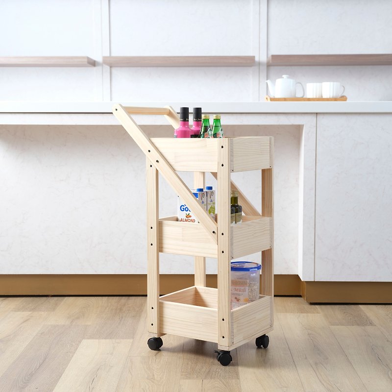 [DIY Handmade] Pine Wood Multi-Function Cart Material Pack - งานไม้/ไม้ไผ่/ตัดกระดาษ - ไม้ สีกากี