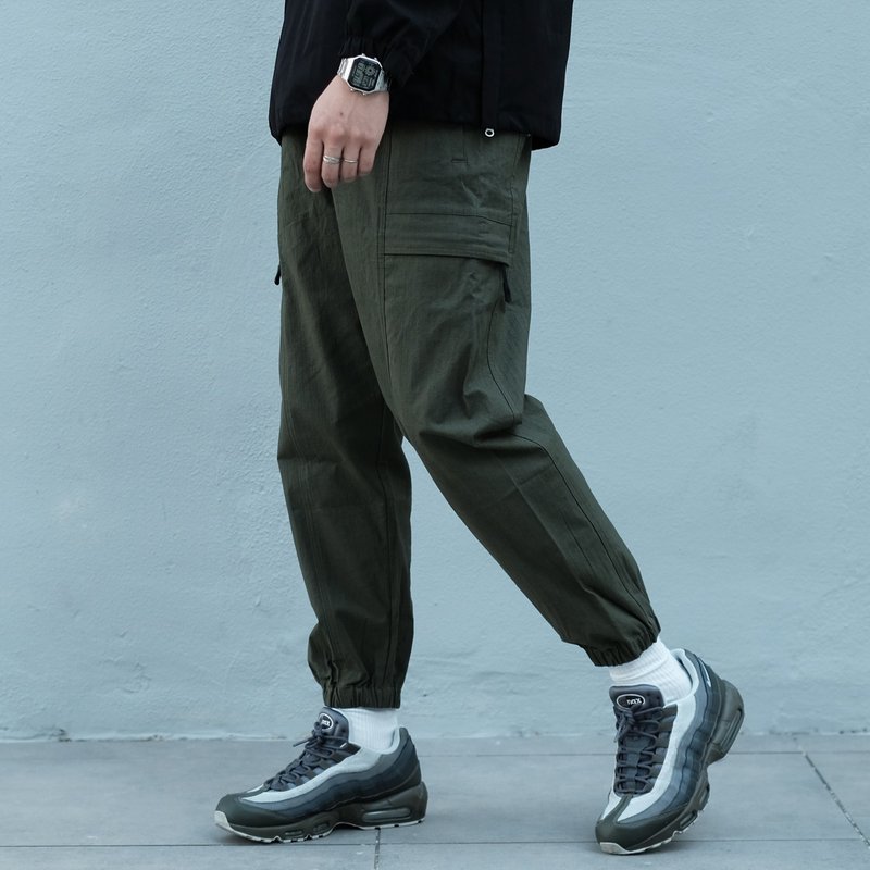 立體剪裁機能束腳褲 Functional Jogger/簡約/素色/情侶服/收腳褲 - 男長褲/休閒褲 - 棉．麻 黑色