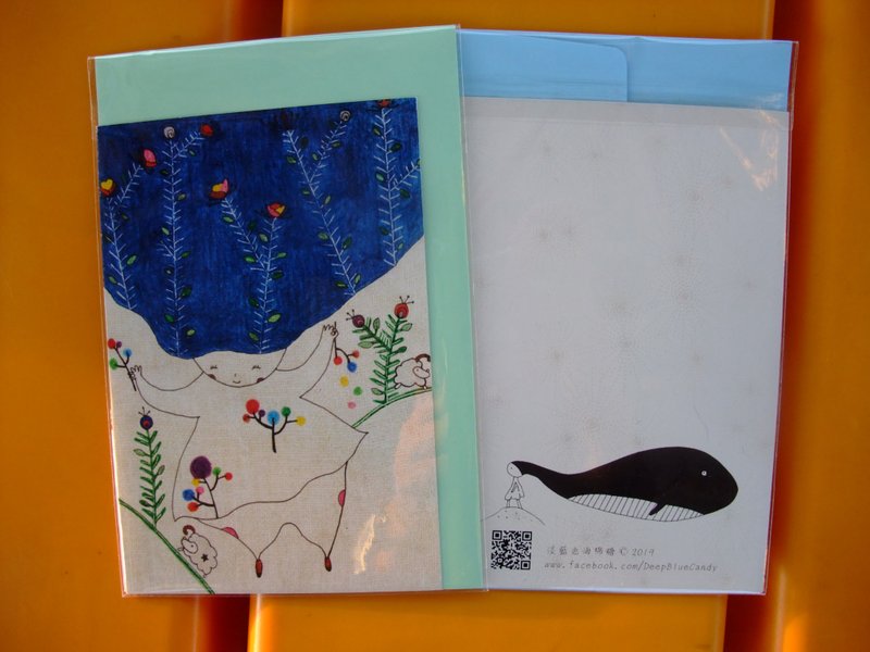 【卡片】植物女孩系列の嘻遊 - 卡片/明信片 - 紙 藍色