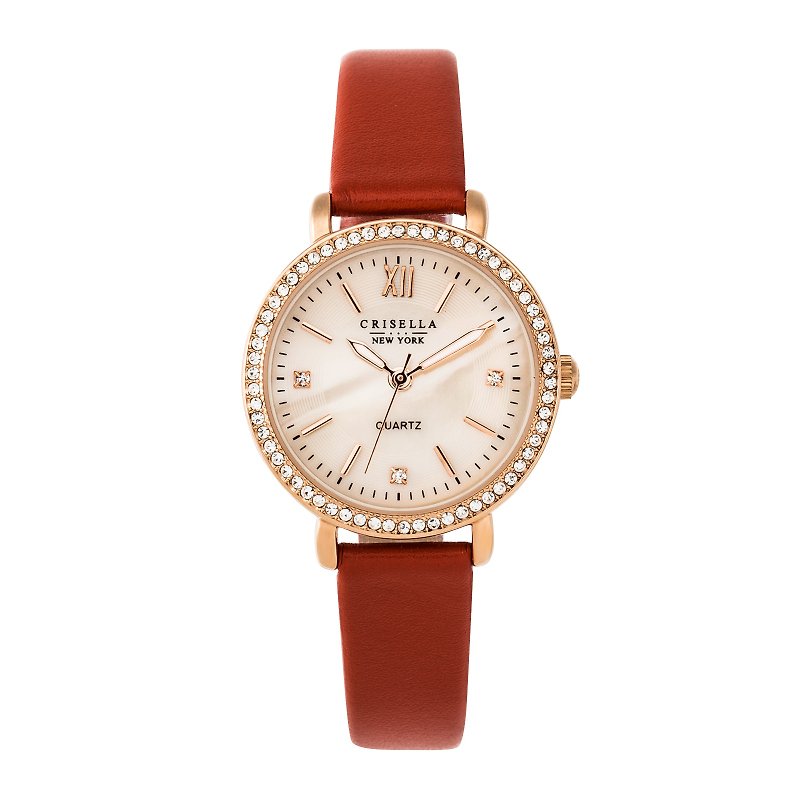 ファッション石レザークォーツレディースウォッチ - 腕時計 - 革 多色
