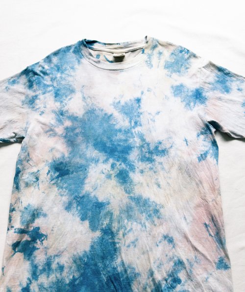 日本製 手染め Coloring TEE organic cotton 藍染 泥染 染色 Indigo