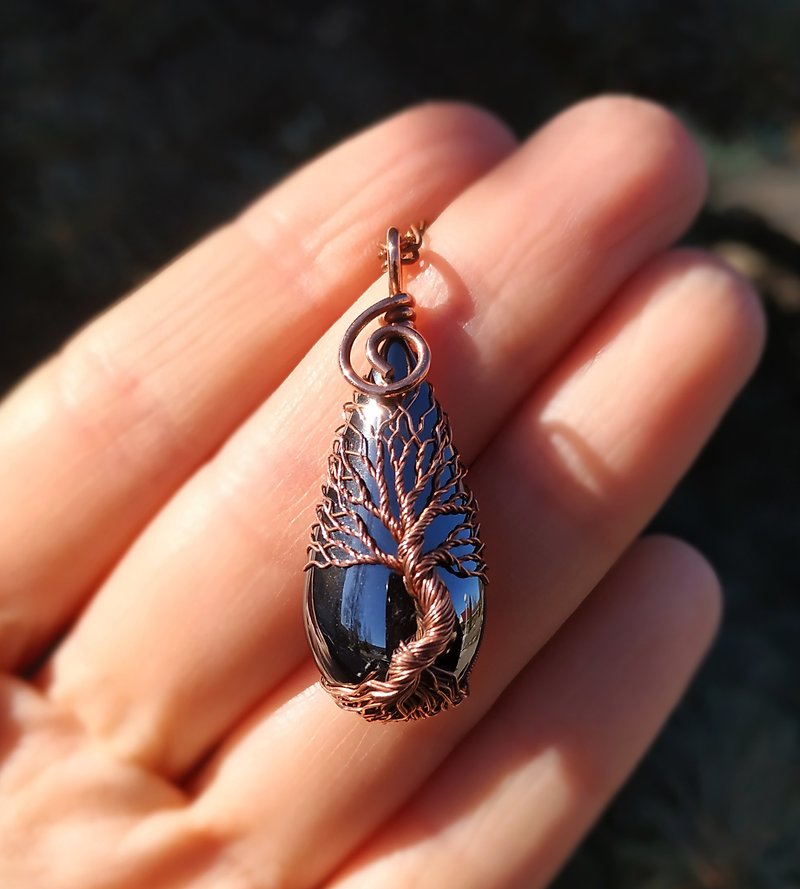 Protection Talisman Pendant, Ethnic Hematite Tree Of Life Amulet Necklace - Necklaces - Other Metals Silver