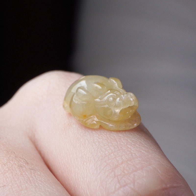 【招財神獸】冰飄黃翡翠貔貅 | 天然緬甸玉翡翠A貨 | 送禮 - 其他 - 玉石 黃色