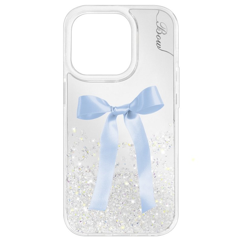 Mirror Shine B01 Silk Bow Silver iPhone 16 15 14 13 12 Pro Max - Phone Cases - Other Materials Silver