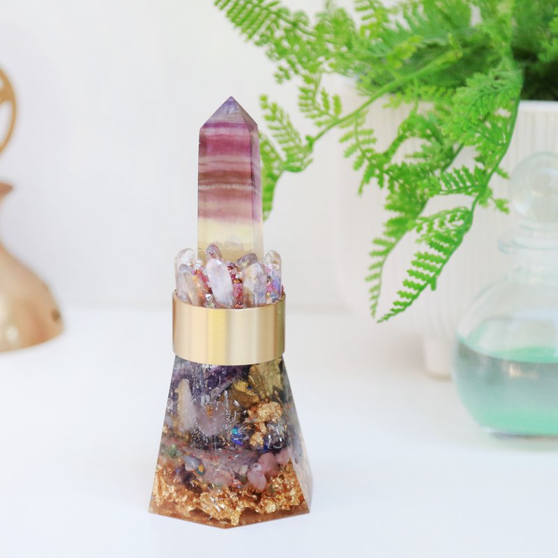 奧根紫紅瑩光之柱 - 擺飾/家飾品 - 水晶 紫色