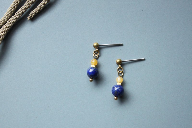 Multi - earring  clip-on earring - ต่างหู - หิน สีน้ำเงิน