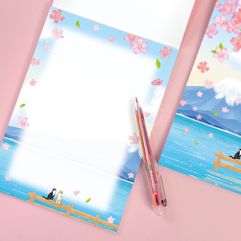 Chuyu letter pad/tearable note pad/illustration note pad/note pad/message paper-20 sheets - Sticky Notes & Notepads - Paper Pink