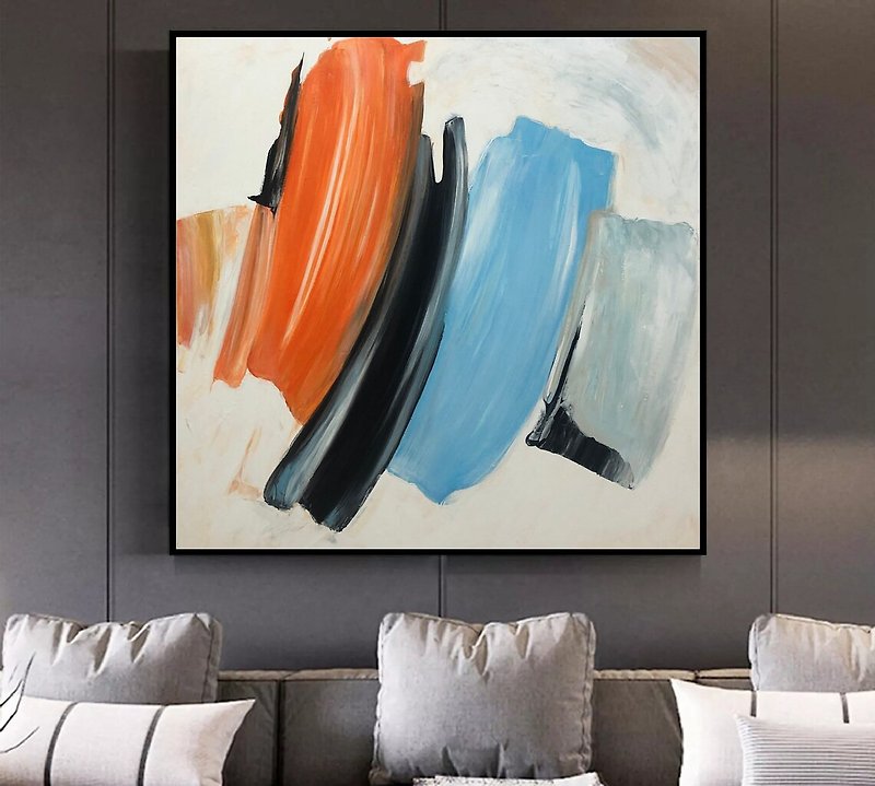 Abstract Colorful Paintings On Canvas Minimalist Art Expressionism Brush Strokes - Wall Décor - Acrylic Multicolor