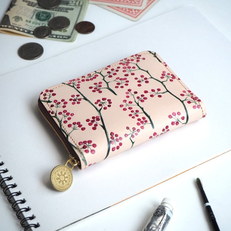 Round zipper compact wallet / Akaimi ILL-1145 - กระเป๋าสตางค์ - หนังแท้ หลากหลายสี