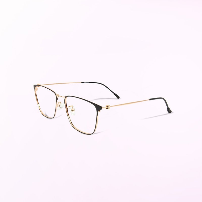 秀拉的油彩光譜│鈦金屬方形光學框UV400濾藍光眼鏡 - 眼鏡/鏡框 - 其他金屬 金色