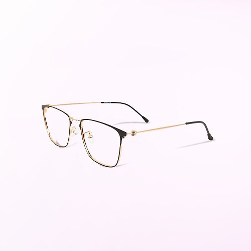 ALEGANT 時尚墨鏡│濾藍光眼鏡 秀拉的油彩光譜│鈦金屬方形光學框UV400濾藍光眼鏡