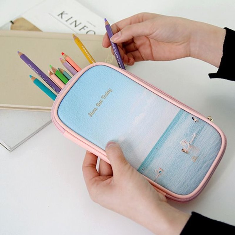 Second Mansion Leather Pencil Bag Storage Soup Pack -04 Summer, PLD68097 - กล่องดินสอ/ถุงดินสอ - กระดาษ สึชมพู