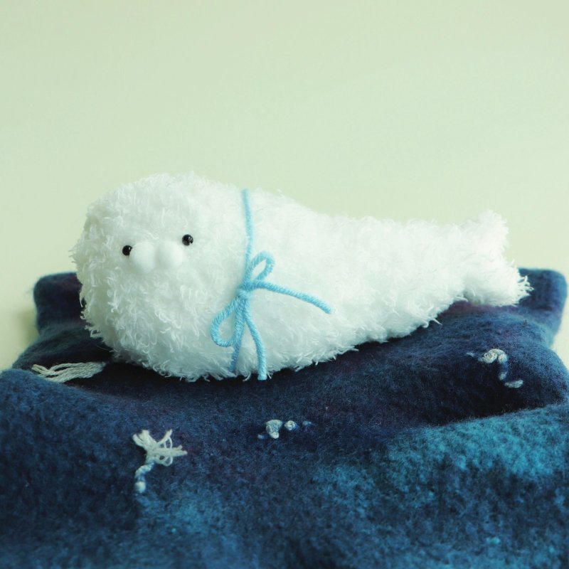 Plush little seal keychain - ที่ห้อยกุญแจ - เส้นใยสังเคราะห์ ขาว