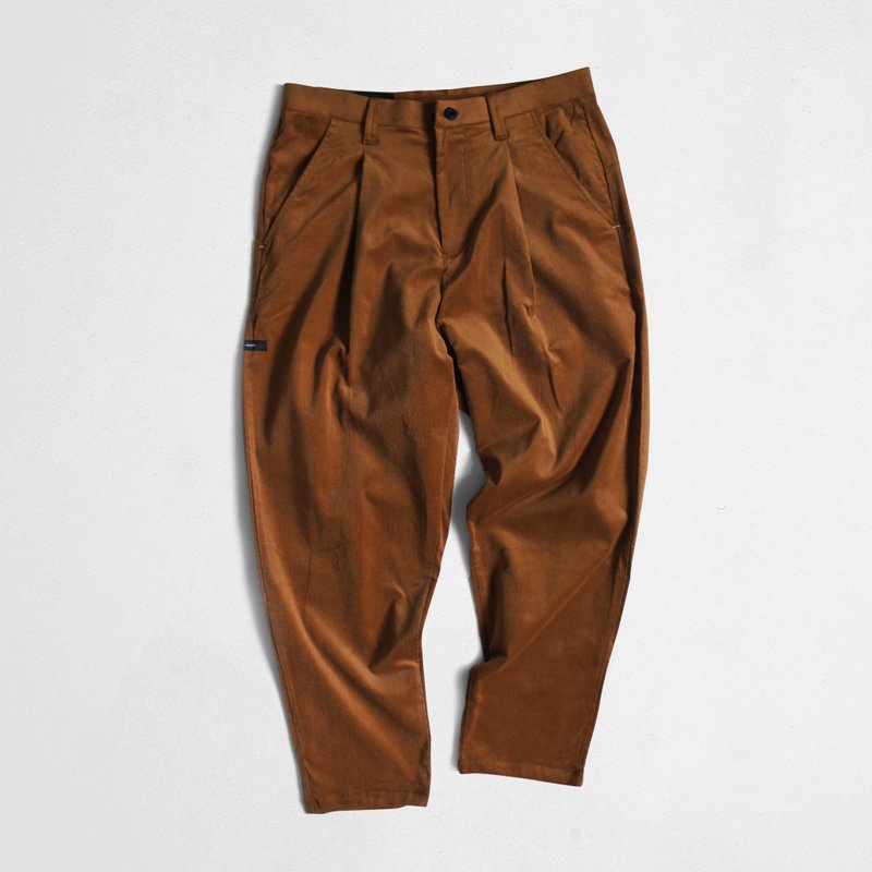 DYCTEAM - 21W corduroy pants 燈芯絨九分錐形褲 (brown) - 男長褲/休閒褲 - 棉．麻 咖啡色