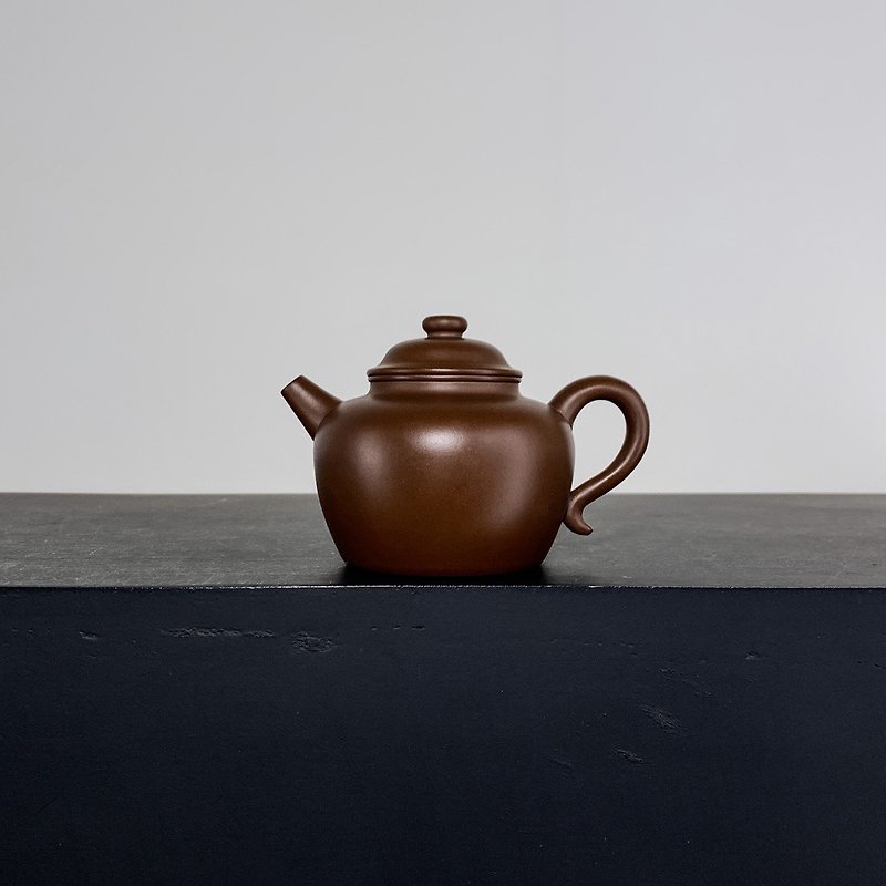 Gift Zisha Pot Teapot All Handmade, Big Bin Ring Button, Purple Clay, 400cc Mugu Classic Utensils Practical - ถ้วย - ดินเผา สีเทา