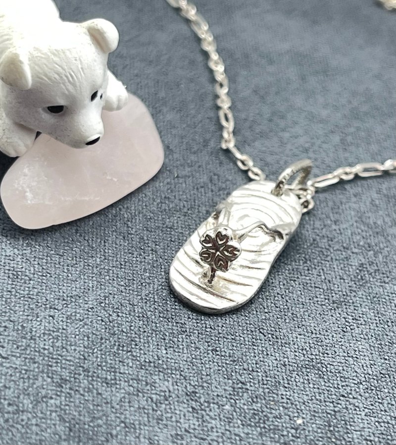 Summer Flip Flop Sterling Silver Necklace - สร้อยคอ - เงินแท้ 