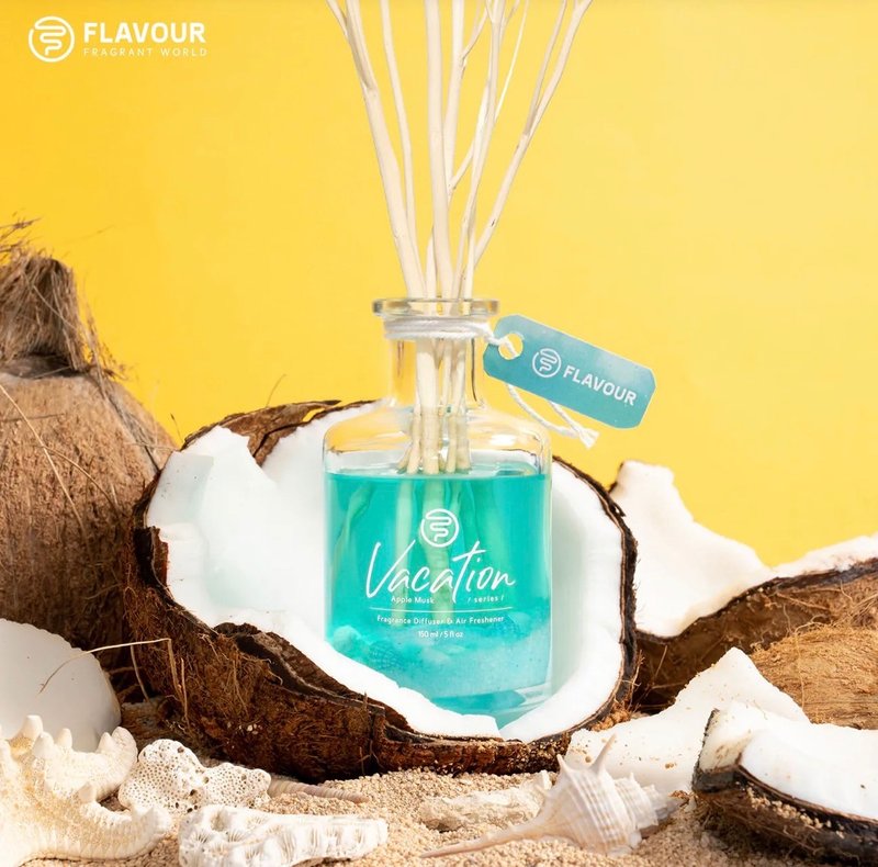 FLAVOUR Vacation Midsummer Vacation Fragrance Diffuser Pet Friendly Suitable for Furry Children - น้ำหอม - แก้ว ขาว