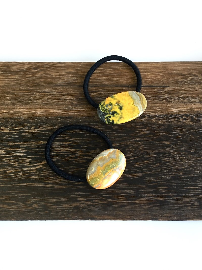 Bumble bee jasper Hair-tie - Hair Accessories - Semi-Precious Stones Orange