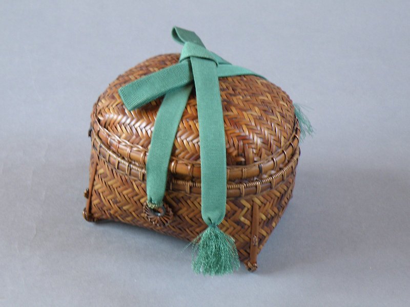 Tea basket Root bent bamboo Soot bamboo Otori bamboo Accessory case paulownia box - Other - Bamboo Brown