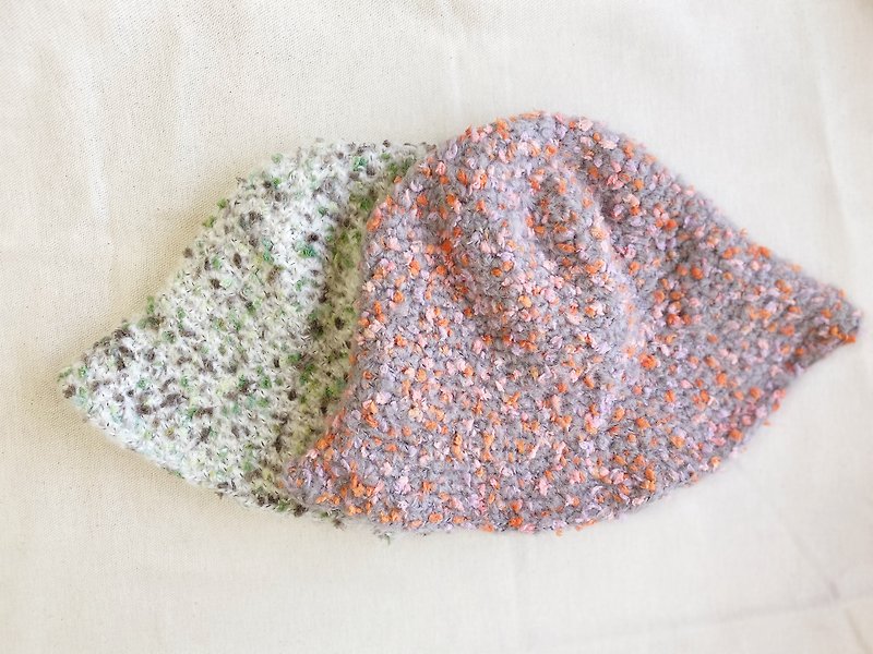 Hand-woven colorful three-dimensional wave dot wool fisherman hat