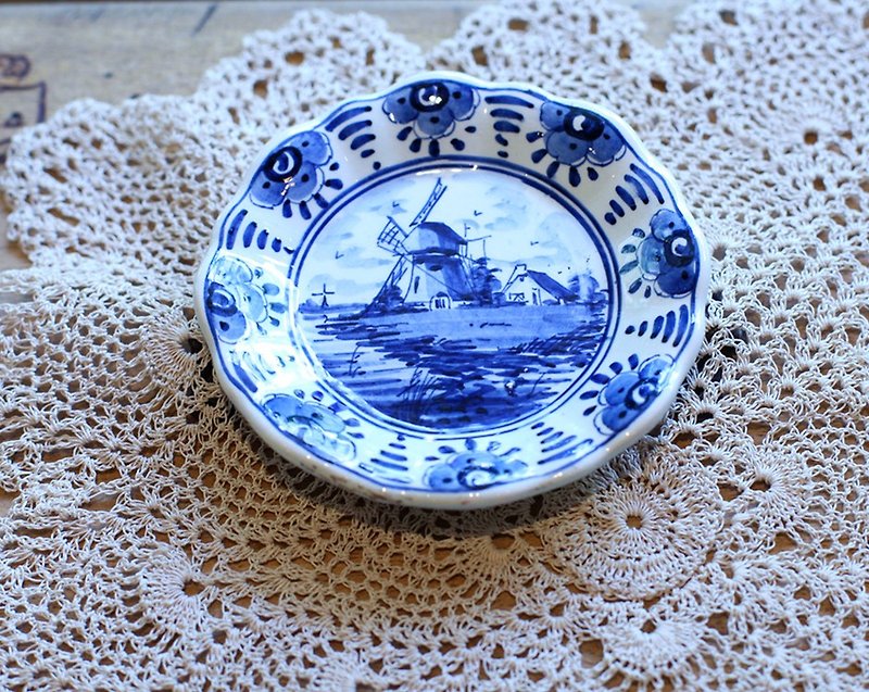 [Good day] fetish hand-painted decorative Thao Netherlands delfts traditional dish - Items for Display - Pottery Blue