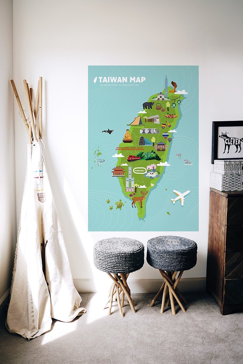 Taiwan Map for Kids | Easy Wall Stickers